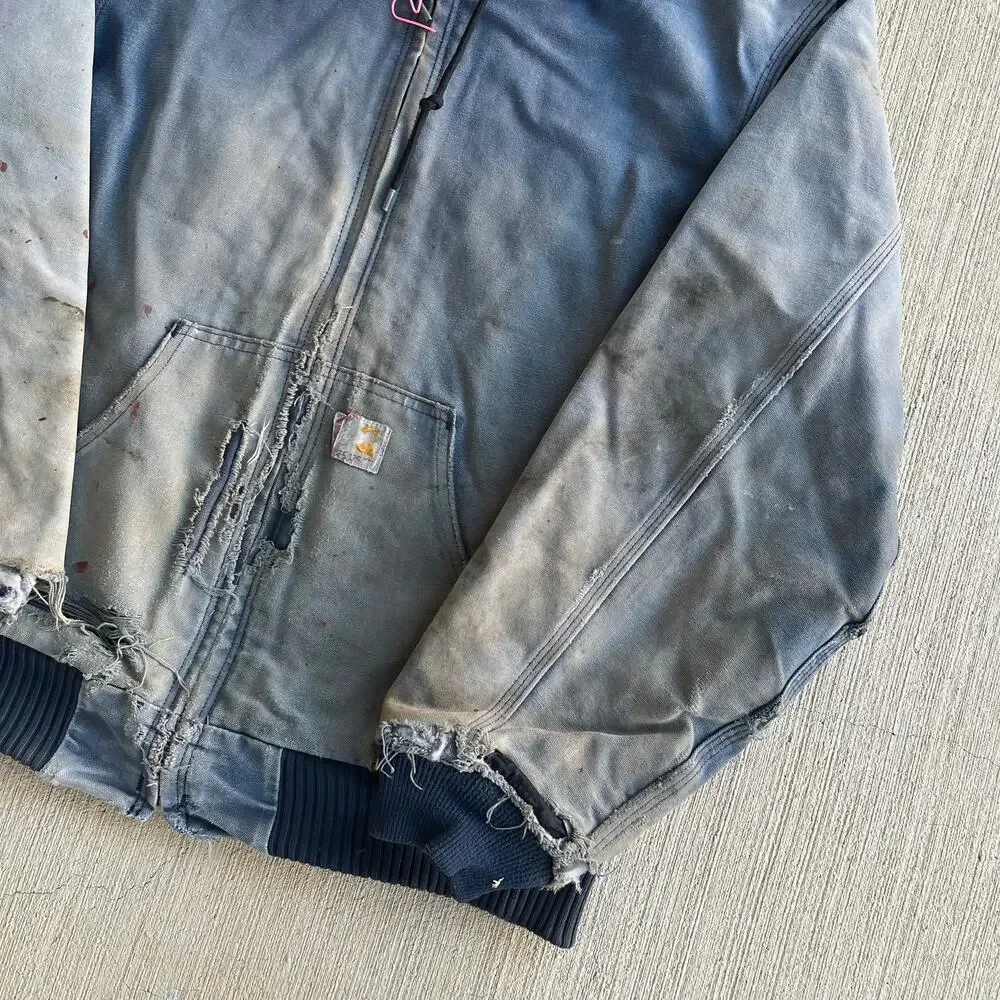 Carhartt J140 NVY faded blue hooded work wear jacket